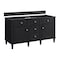 James Martin Vanities 60'' Double Vanity, Black Onyx w/ 3 CM Parisien Bleu Quartz Top 424-V60D-BKO-3PBL - alternate 2